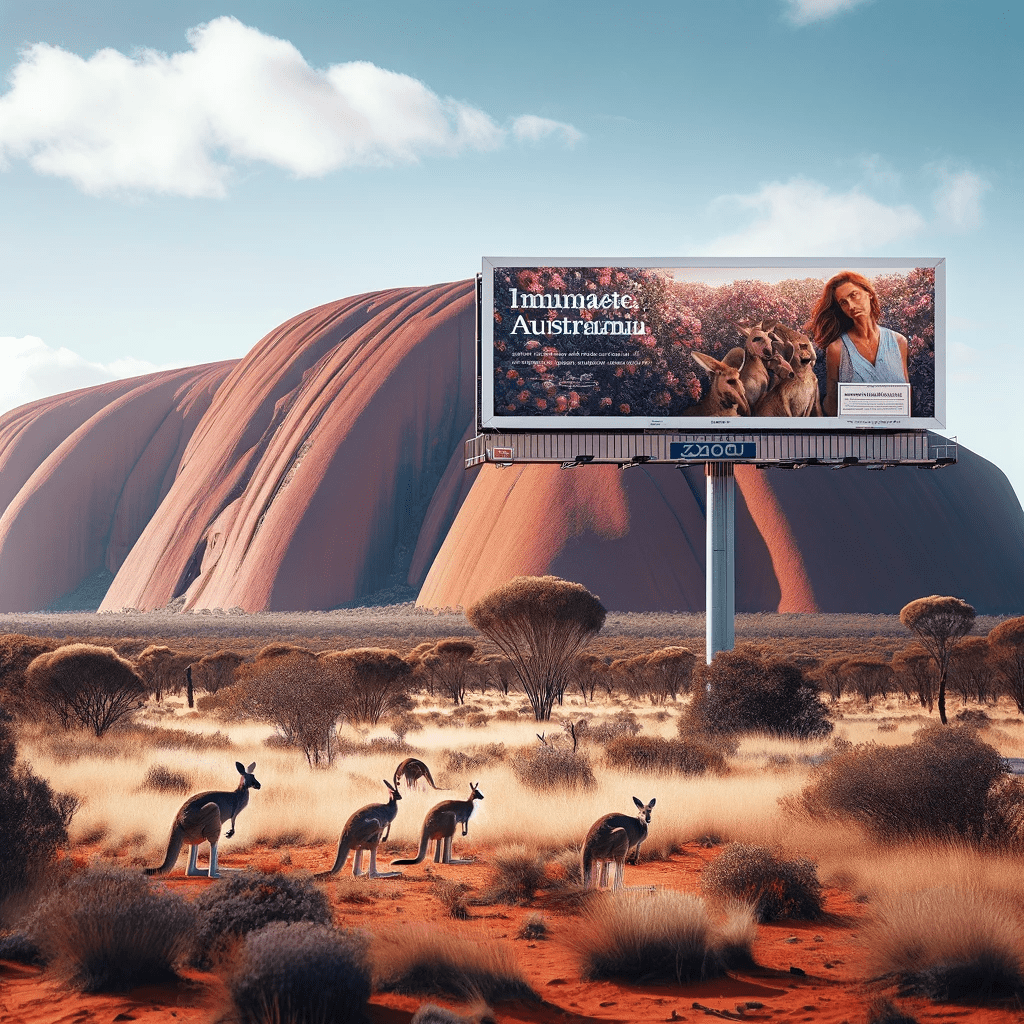 billboard in Australia town