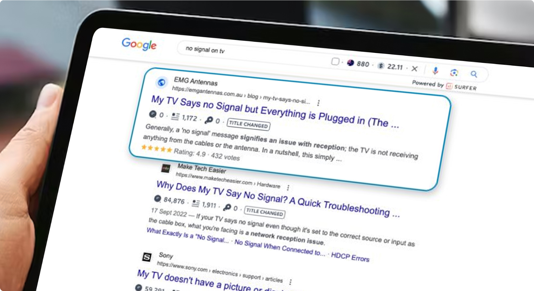 EMG Antennas Ranking Results