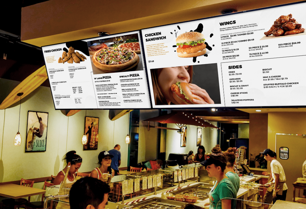 digital menu in a restaurant