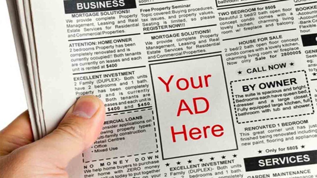 newspaper advertisement 