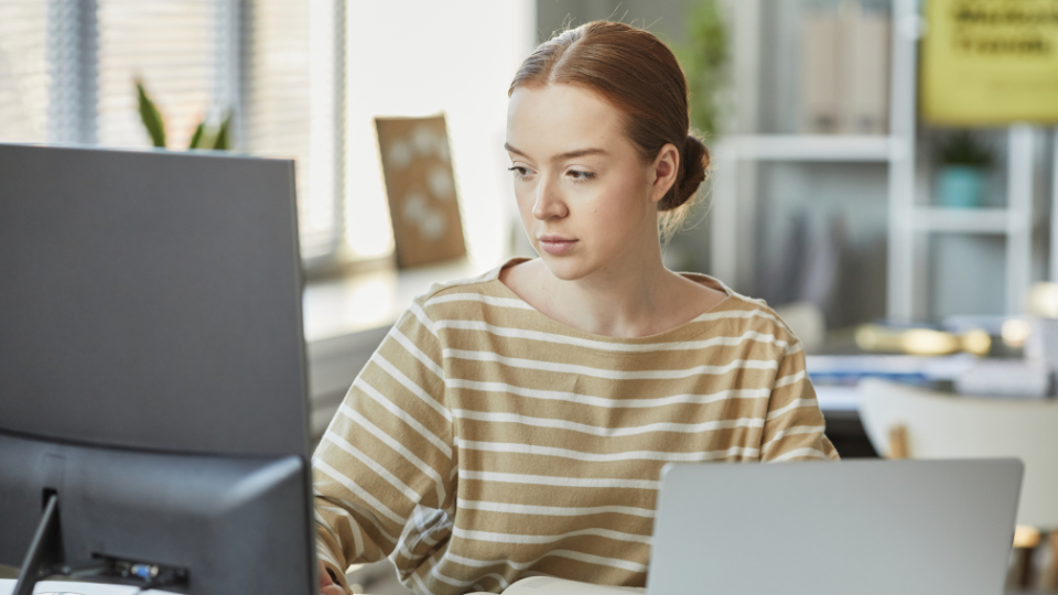 Marketer writing an email concept for EDM marketing