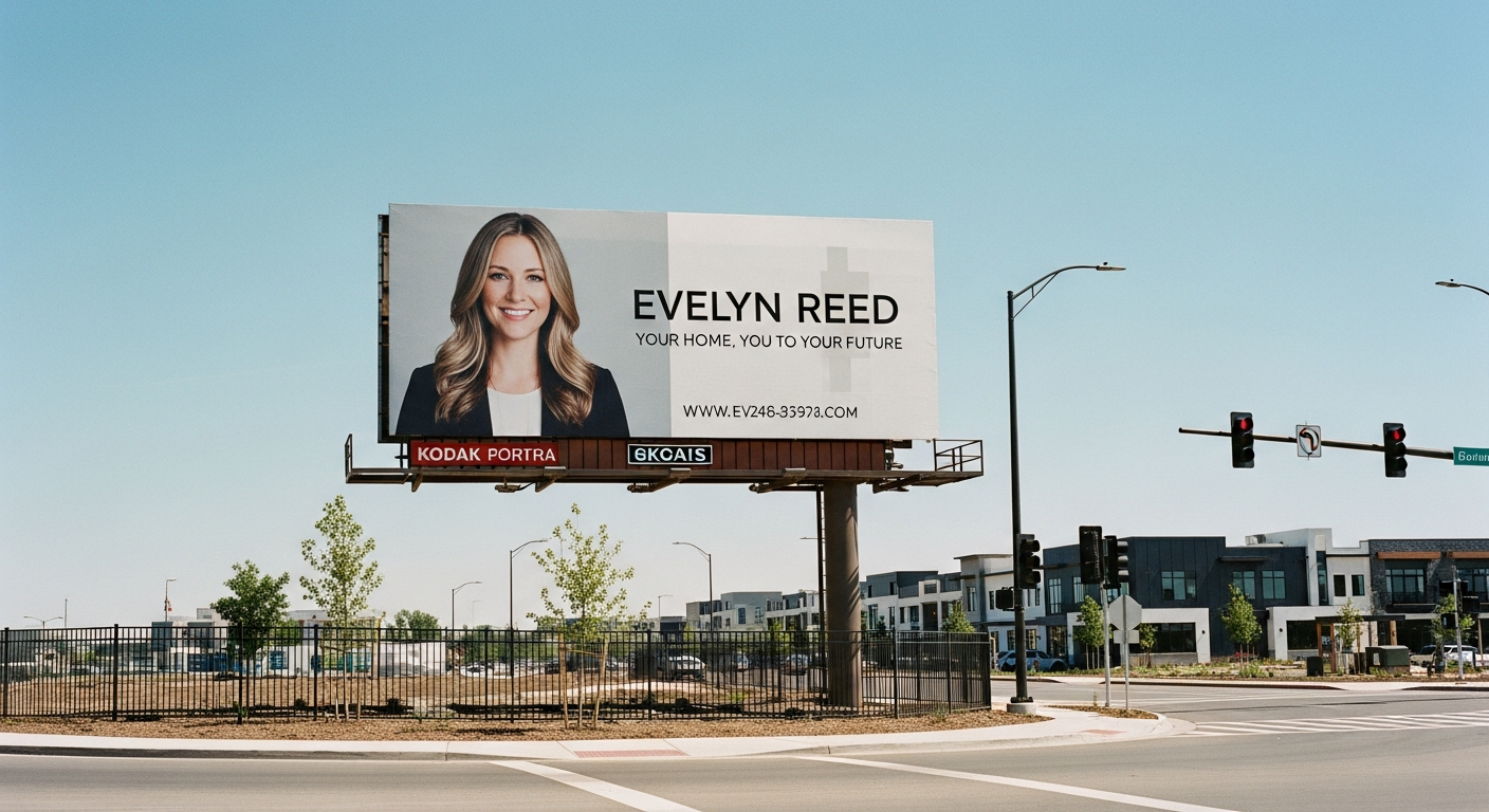 Real estate marketing billboard