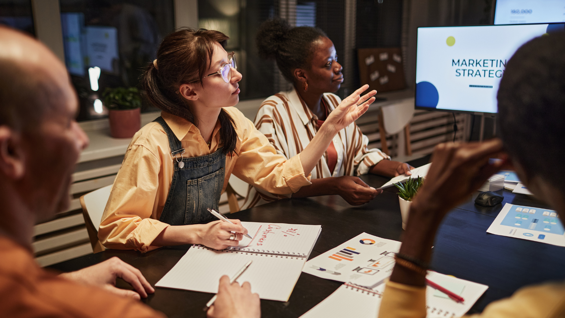 Team Discussing Brand Strategy Template