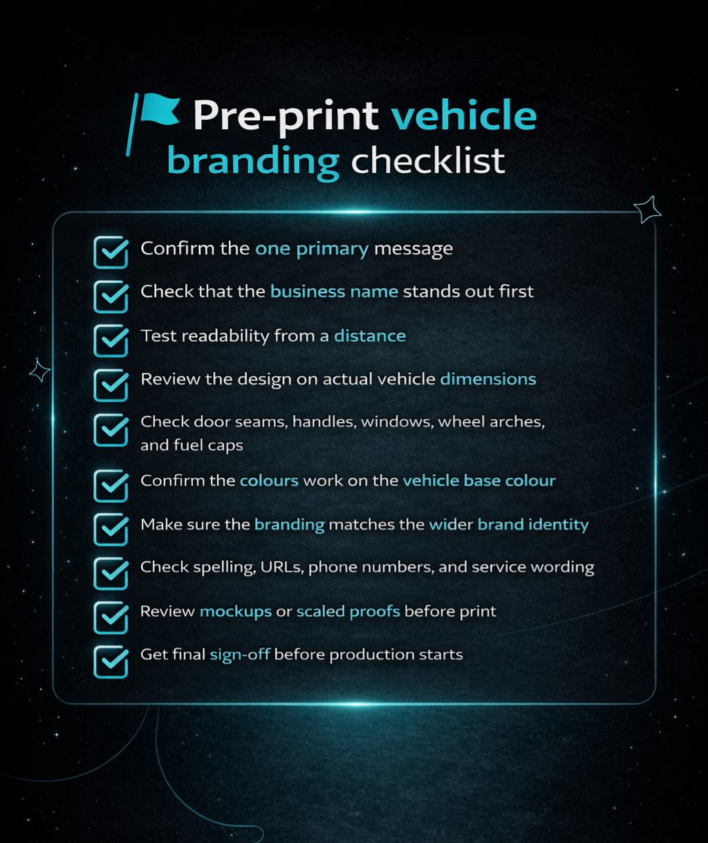 branding on cars checklist